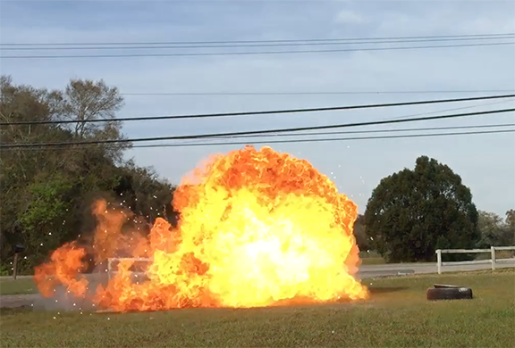 controlled flame explosion 
